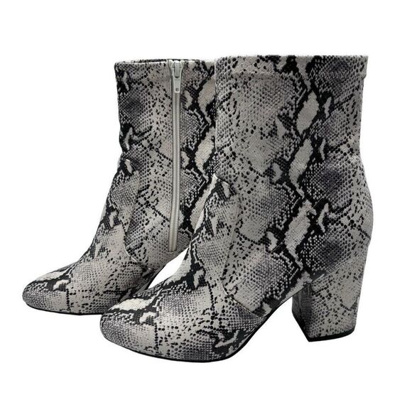 Madden Girl Rally Snakeskin Print Ankle Boots Size 8.5 - Picture 1 of 8